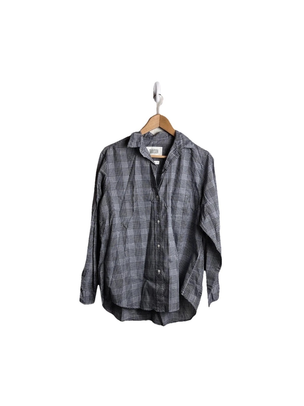 Grayson Top Anthropologie Gray The Hero Button Down Shirt in Plaid 3 Blouse